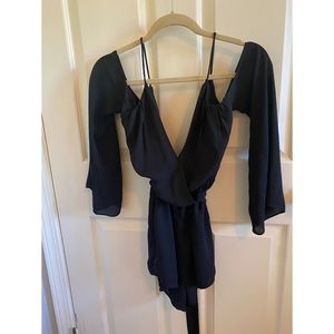 Black romper w/ cold shoulder